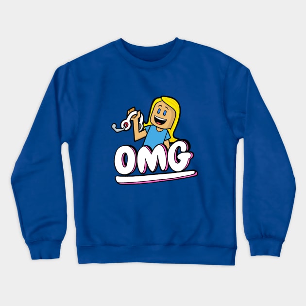 Gamer Girl Headset Crewneck Sweatshirt by Sketchy